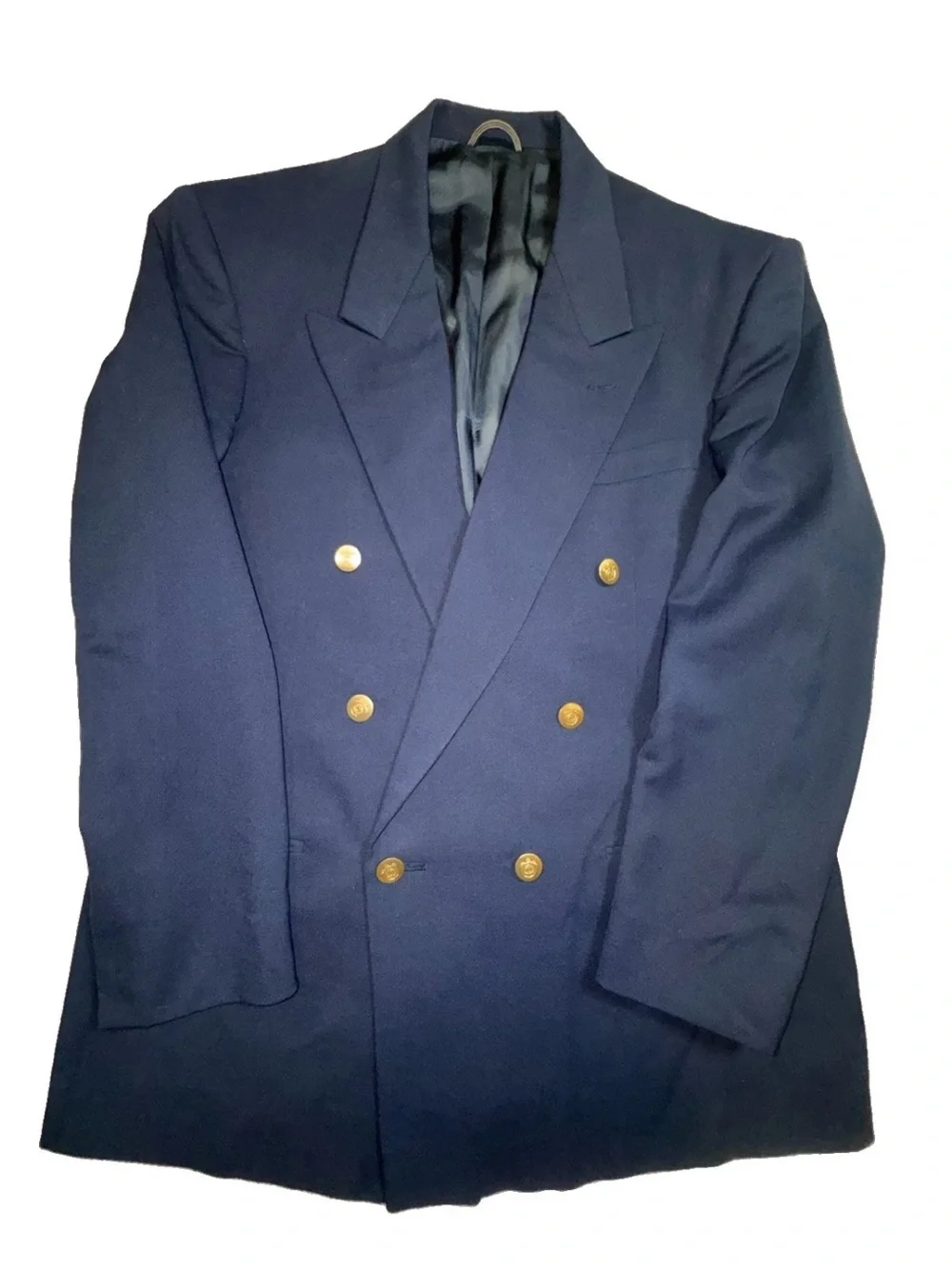 Christian Dior Monsieur Blazer 42R Navy Double Breasted Gold Buttons